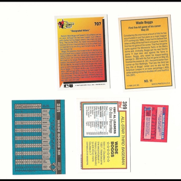 84 85 86 87 88 91 92 Topps Stadium Club Donruss Fleer Bowman Wade Boggs Lot - Picture 9 of 10